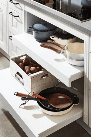 options exposed shelving Cabinetry